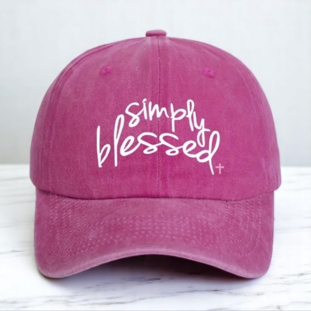 Simply Blessed Baseball Cap Adjustable Faith Hat 100% Polyester NEW - Picture 6 of 16